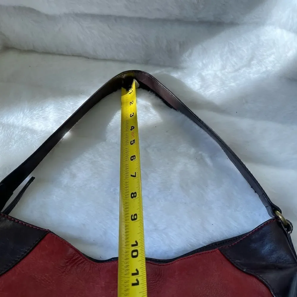 Tignanello  leather Rustic red & Brown shoulder bag with antique tone hardwares